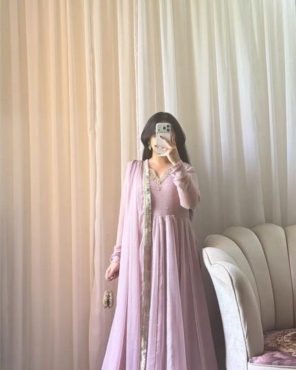 Blush Bloom Chiffon Frock